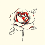 blue and red symmetrical pretty rose